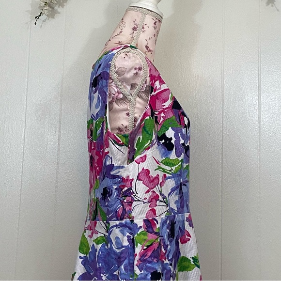 Black Label sz:16 Purple & Pink Floral Dress - Picture 5 of 15